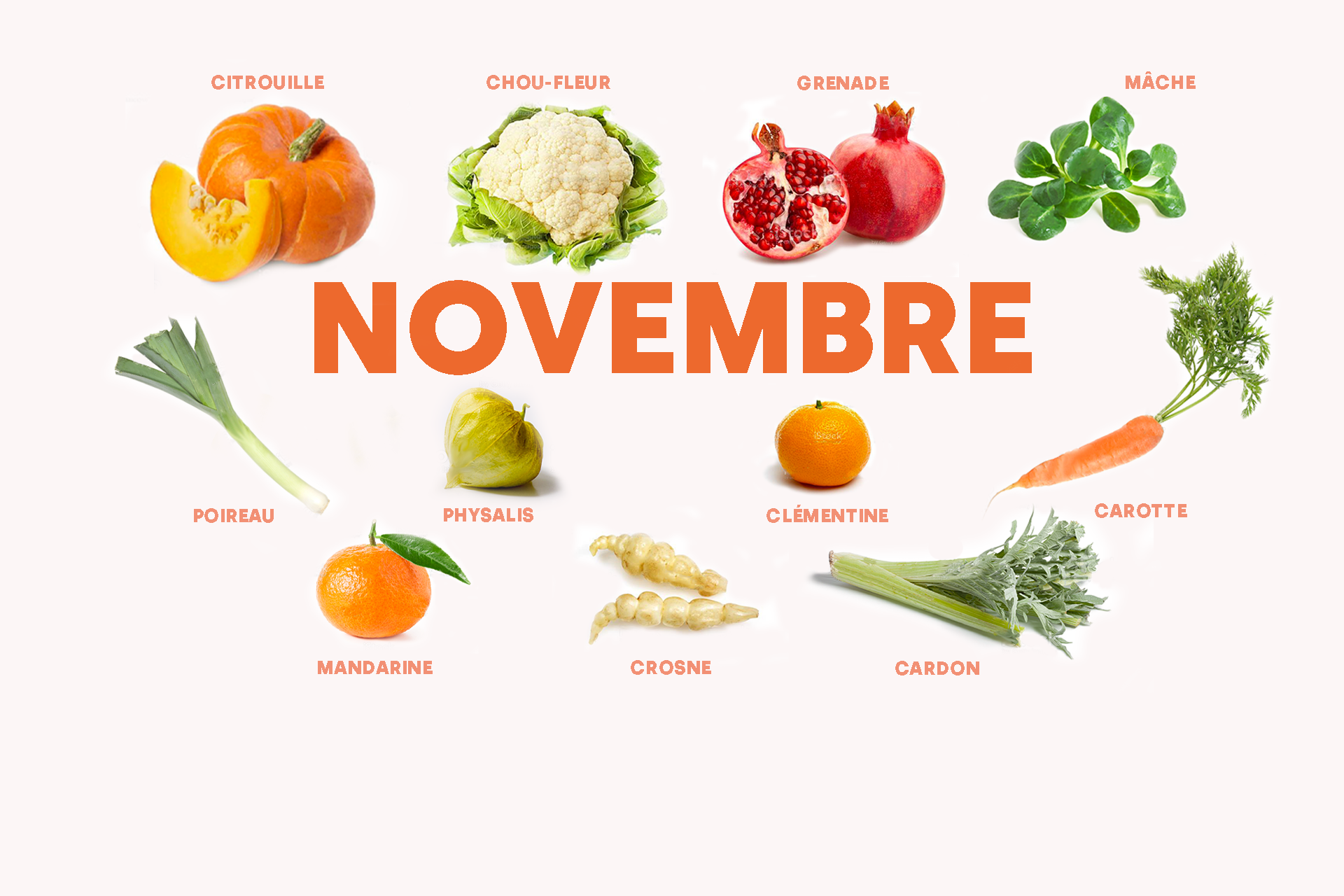Fruits et légumes de saison d'octobre